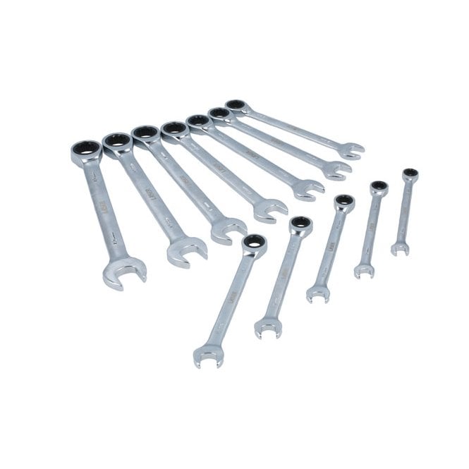 Laser Tools Ratchet Ring Combination Spanner Set 12pc