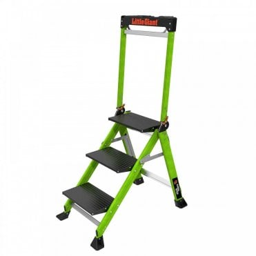 Little Giant HiViz Green Fibreglass Jumbo Steps 0.66m - 0.89m