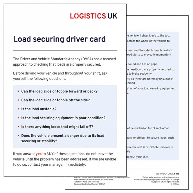 Load Securing Drivers Card