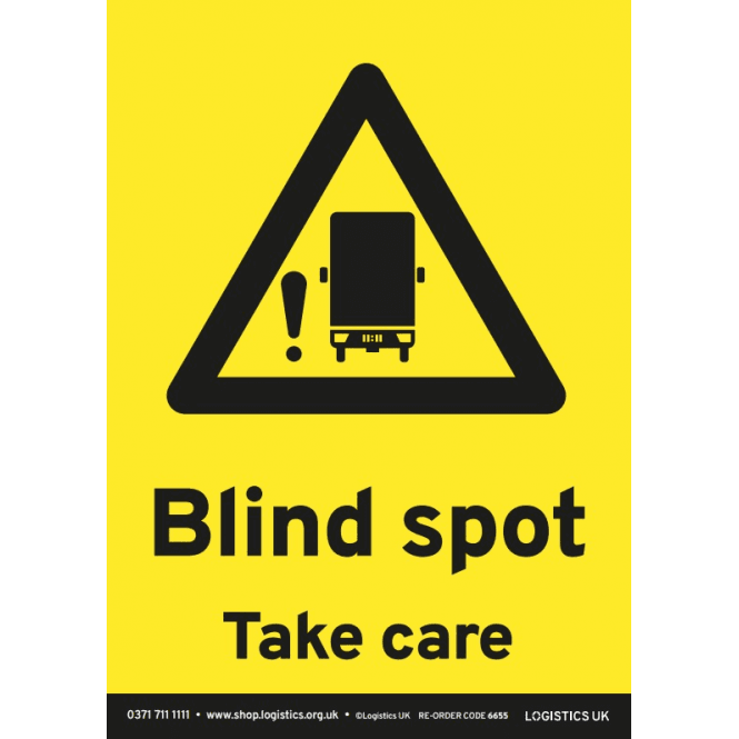 Logistics UK Blind Spot Taker Care A5 Portrait Sticker