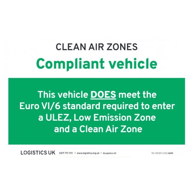 Logistics UK Logistics UK CAZ Compliant Vehicle Sticker