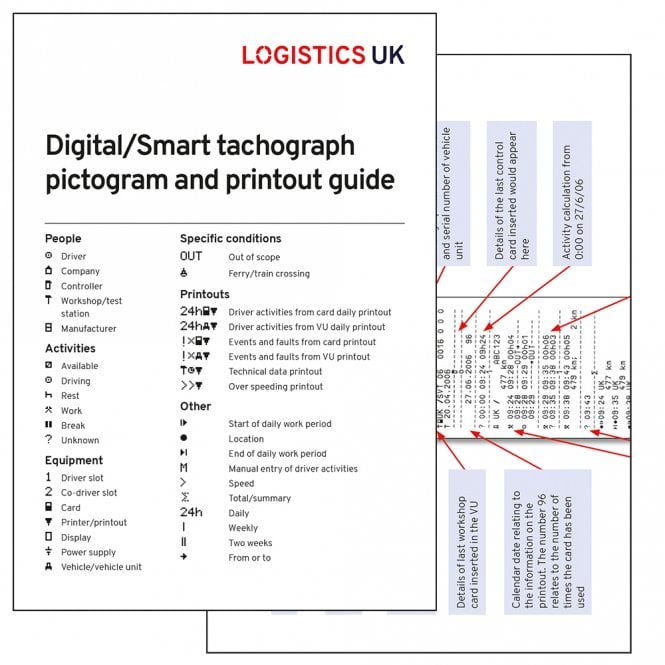 Logistics UK Digital Tachograph Pictograms and Printout Drivers' Card