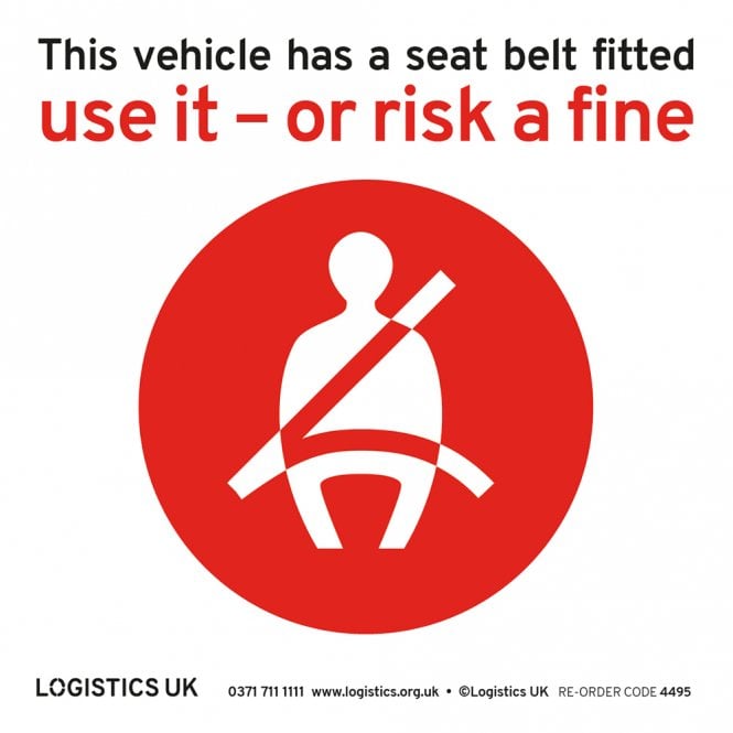Logistics UK HGV Seat Belt Sticker