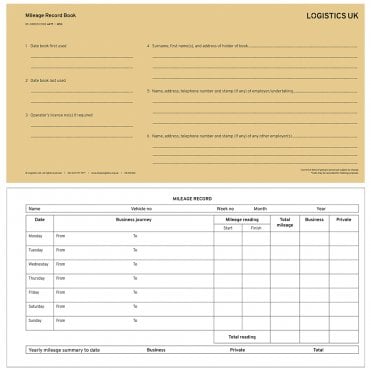Mileage Record Book