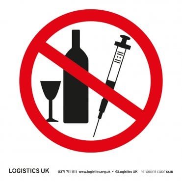 No Drink/Drugs Sticker