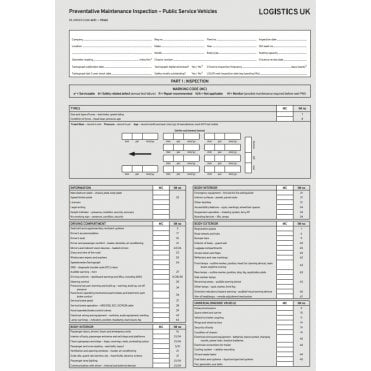 PSV60 - Preventative Maintenance Inspection - Public Service Vehicles