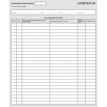 PSV60DC - Continuation Sheet