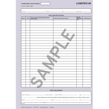 TC10DC Defect Continuation Sheet - Trailers