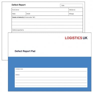 Vehicle Defect Report Pad CVDR