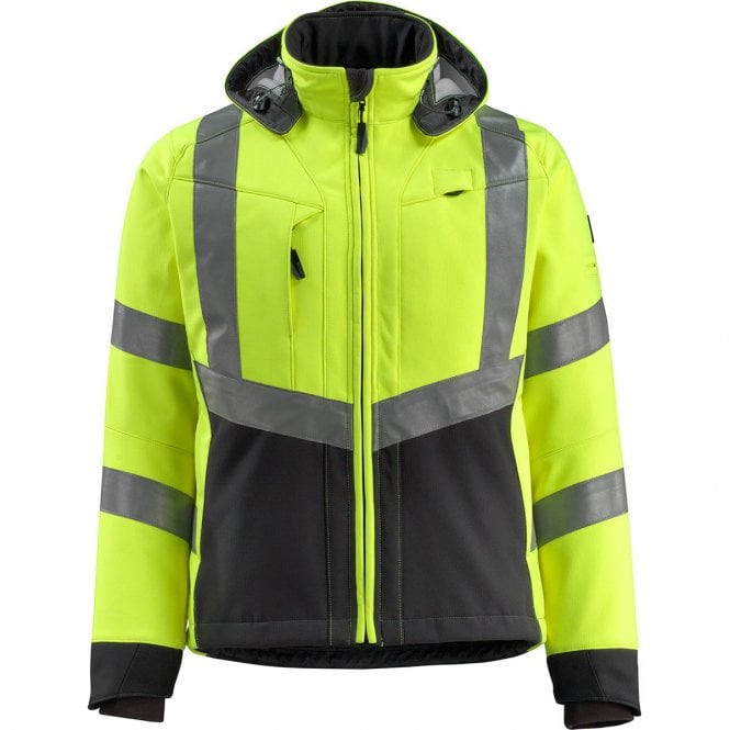 MASCOT  SAFE SUPREME Blackpool Yellow/Black Hi-Vis Softshell Jacket 