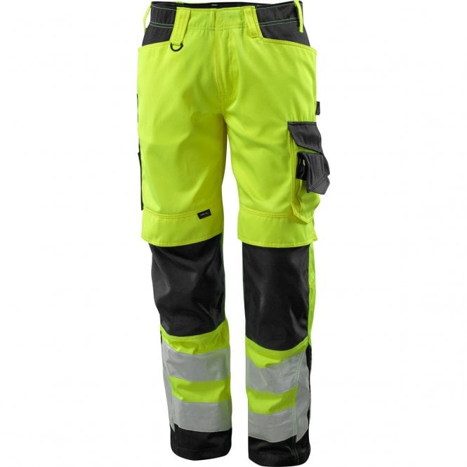 MASCOT  SAFE SUPREME Kendal Yellow Hi-Vis Trousers with Kneepad Pockets