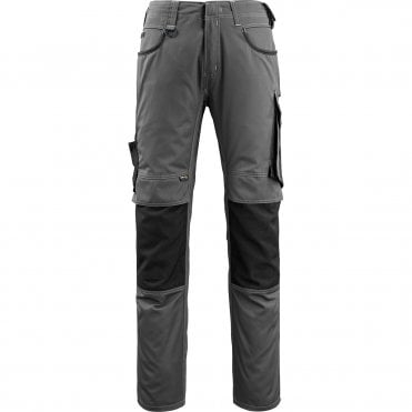 MASCOT UNIQUE Lemberg Grey/Black Work Trousers with Kneepad Pockets
