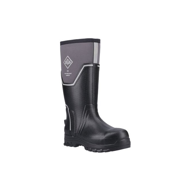 Muck Boots  Grit S5 Safety Wellington - Black/Grey