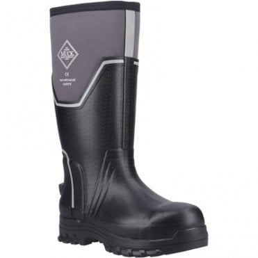 Muck Boots Grit S5 Safety Wellington - Black/Grey