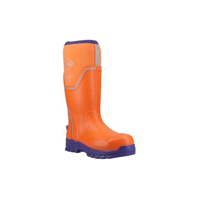 Muck Boots  Grit S5 Safety Wellington - Orange/Blue