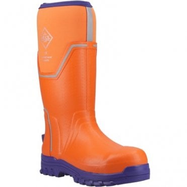 Muck Boots Grit S5 Safety Wellington - Orange/Blue