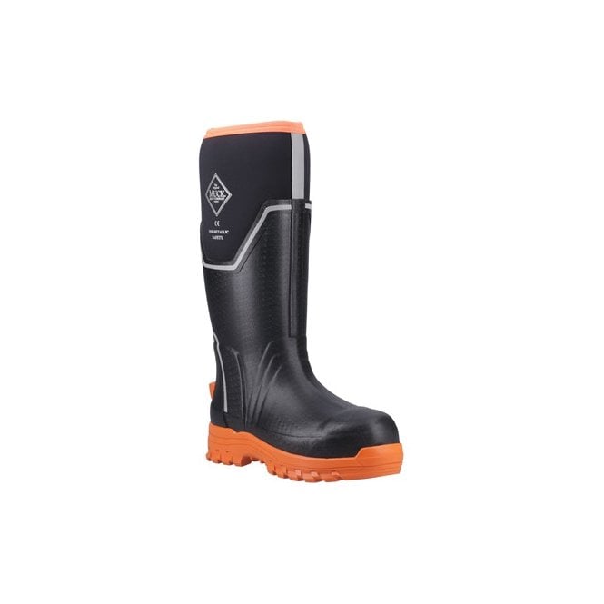 Muck Boots  Grit Womens S5 Safety Wellington - Black/Orange