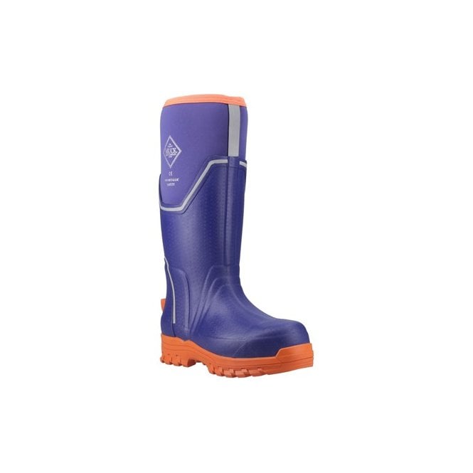 Muck Boots  Grit Womens S5 Safety Wellington - Blue/Orange
