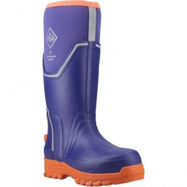 Muck Boots Grit Womens S5 Safety Wellington - Blue/Orange