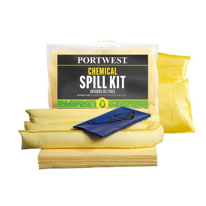Portwest 50 Litre Chemical Kit - Yellow - Pack of 3