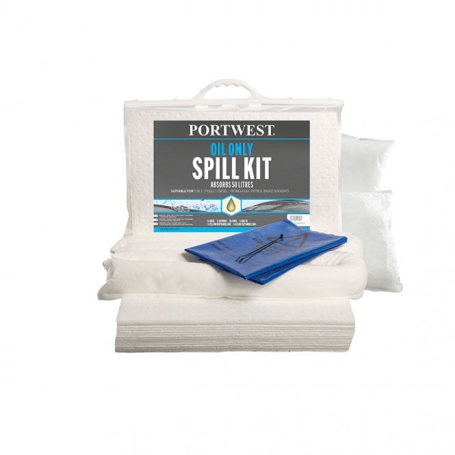 Portwest 50 Litre Oil Only Kit - White - Pack of 3