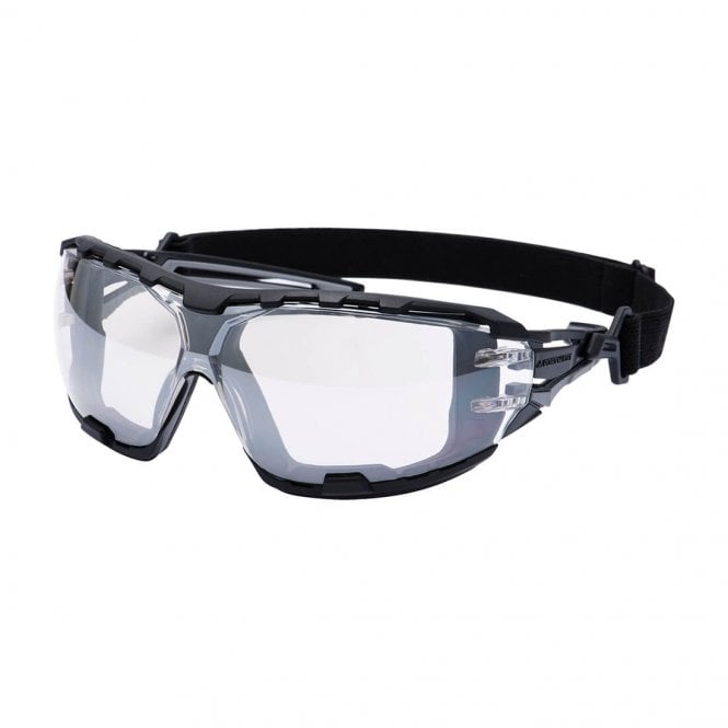 Portwest Anthracite Wraparound Plus Safety Glasses - Mirror