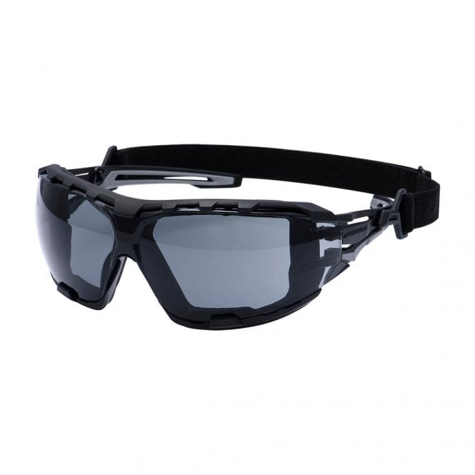 Portwest Anthracite Wraparound Plus Safety Glasses - Smoke