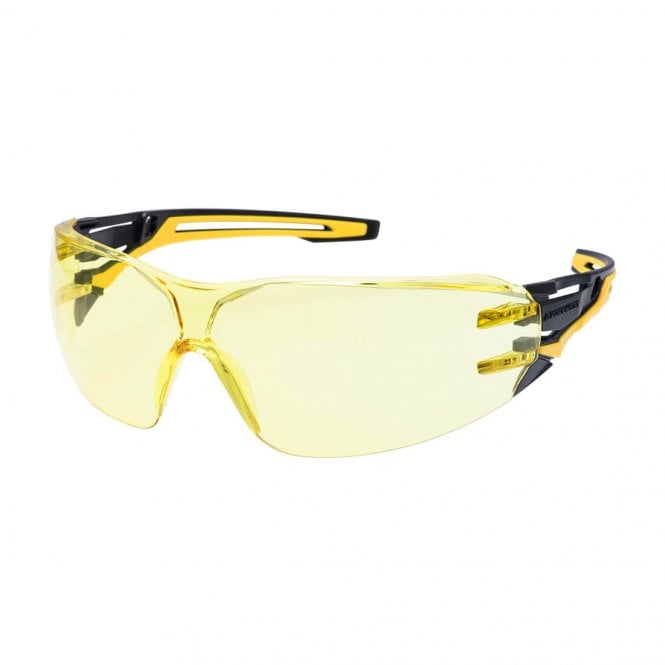 Portwest Anthracite Wraparound Safety Glasses - Amber