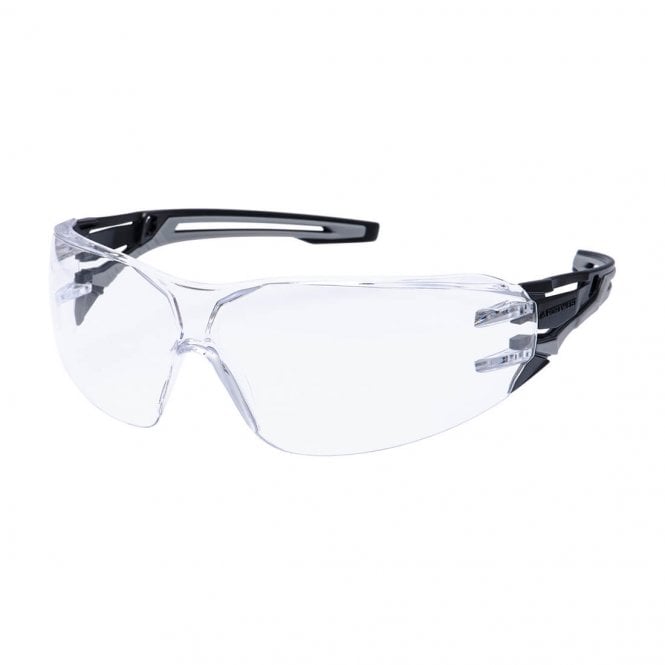 Portwest Anthracite Wraparound Safety Glasses - Clear
