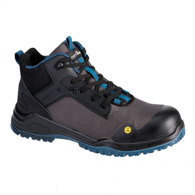Portwest Bevel Composite Mid Boot S3S ESD SR FO - Black/Teal