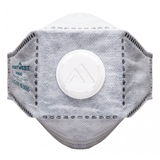 Portwest EAGLE FFP3 Valved Carbon Fold Flat Respirator (Pk10)