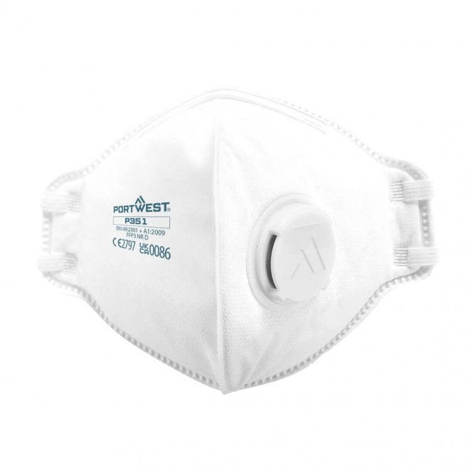 Portwest FFP3 Valved Dolomite Fold Flat Respirator (Pk20)