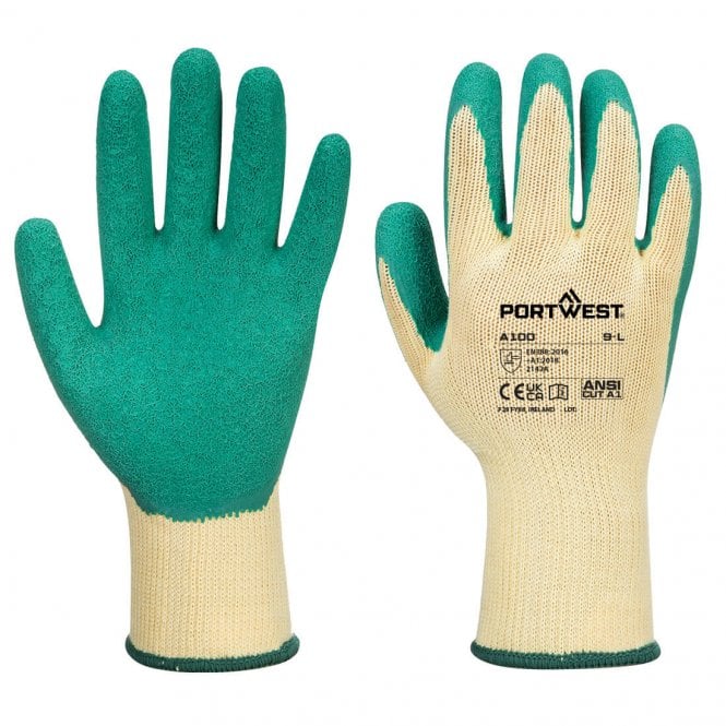 Portwest Grip Glove - Latex Green - Pack of 12