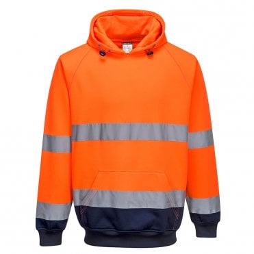 Hi-Vis Contrast Hoodie - Orange/Navy
