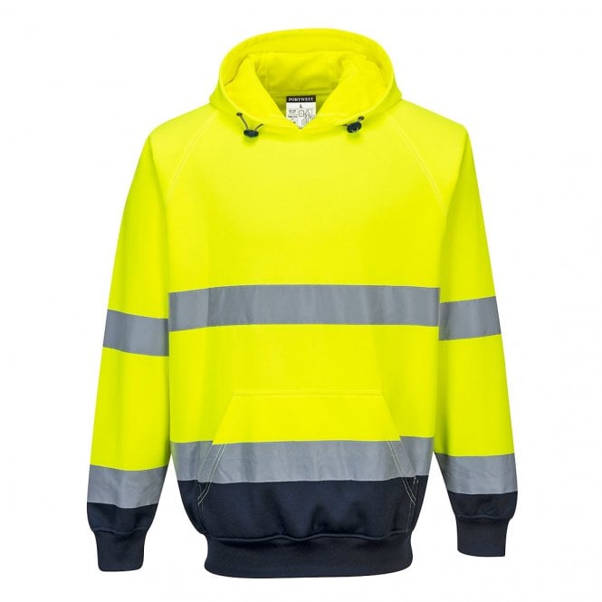 Portwest Hi-Vis Contrast Hoodie - Yellow/Navy