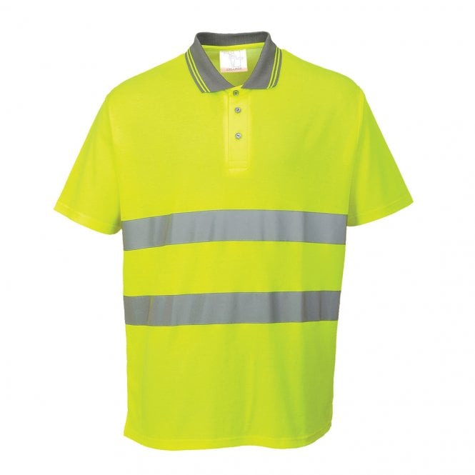 Portwest Hi-Vis Cotton Comfort Polo Shirt S/S - Yellow