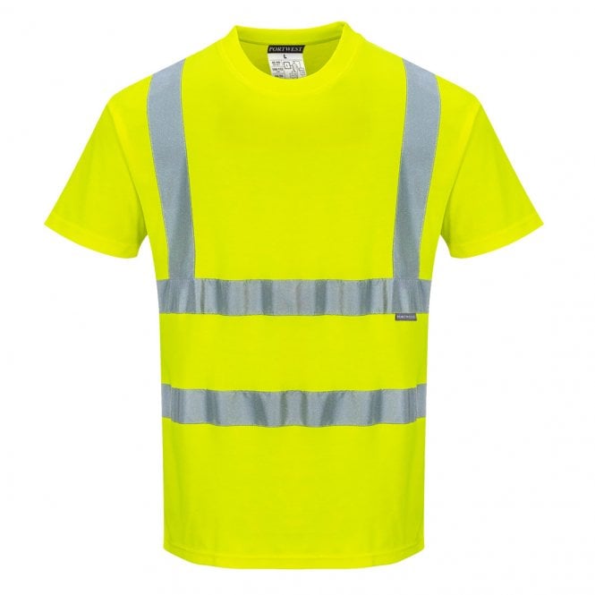 Portwest Hi-Vis Cotton Comfort T-Shirt S/S - Yellow