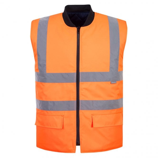 Portwest Hi-Vis Reversible Bodywarmer - Orange