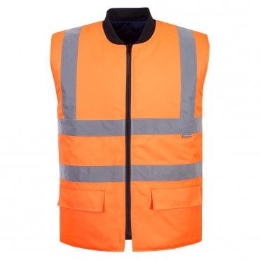 Hi-Vis Reversible Bodywarmer - Orange