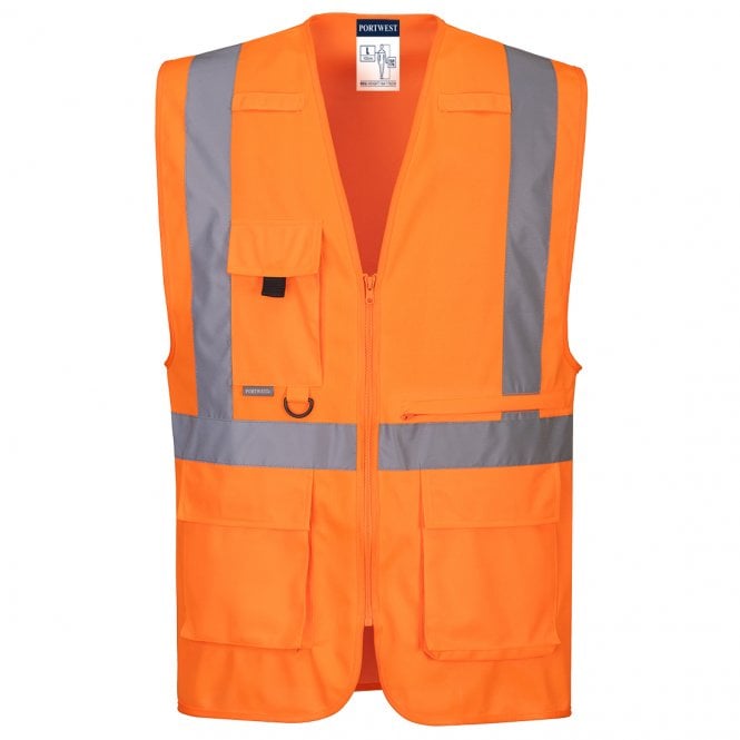 Portwest Hi-Vis Tablet Pocket Executive Vest - Orange