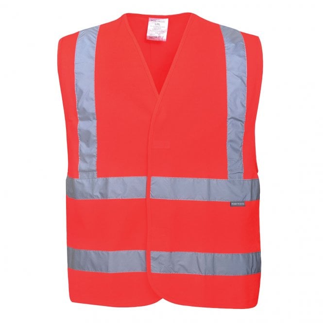 Portwest Hi-Vis Two Band & Brace Vest - Red