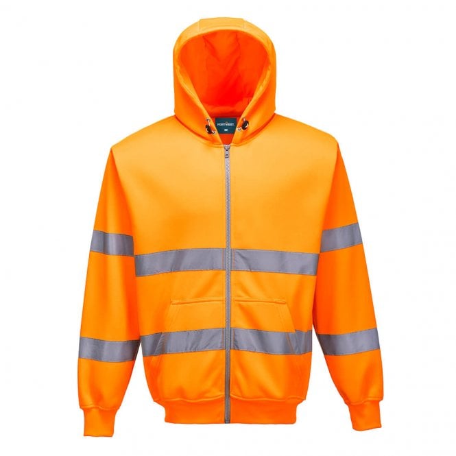 Portwest Hi-Vis Zipped Hoodie - Orange