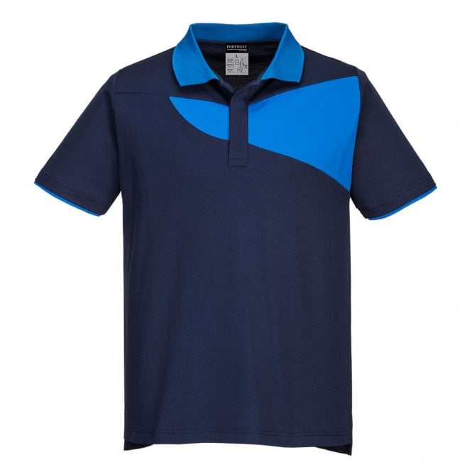 Portwest PW2 Cotton Comfort Polo Shirt S/S - Navy/Royal