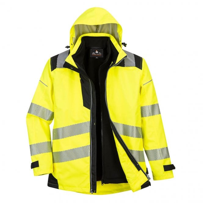 Portwest PW3 Hi-Vis 3-in-1 Jacket - Yellow/Black