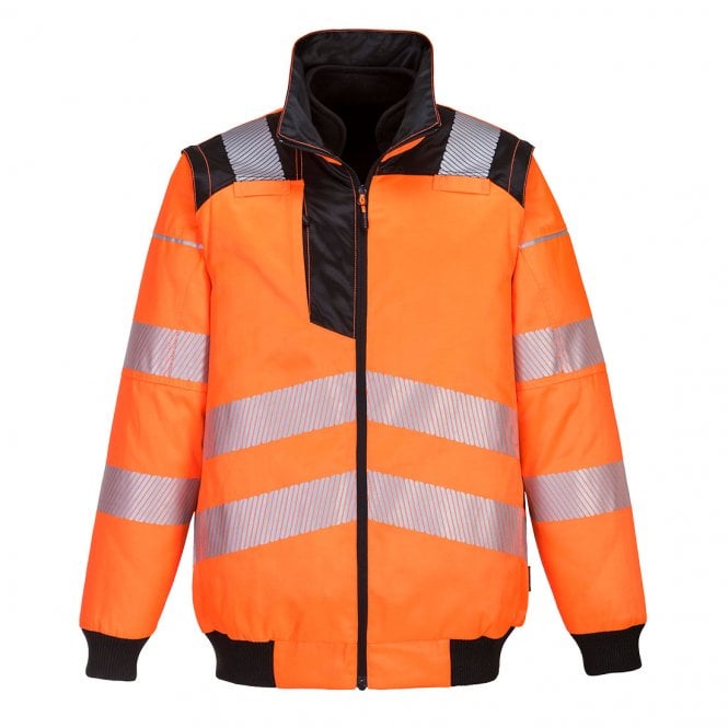 Portwest PW3 Hi-Vis 3-in-1 Pilot Jacket - Orange/Black