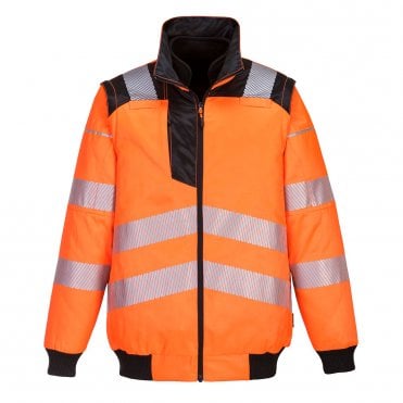 PW3 Hi-Vis 3-in-1 Pilot Jacket - Orange/Black