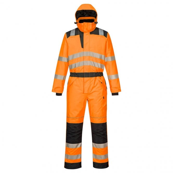Portwest PW3 Hi-Vis Winter Coverall - Orange/Black