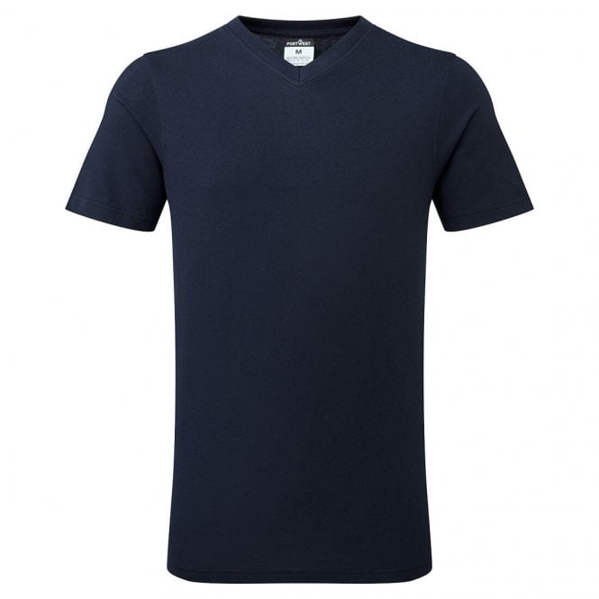 Portwest V-Neck Cotton T-Shirt - Navy