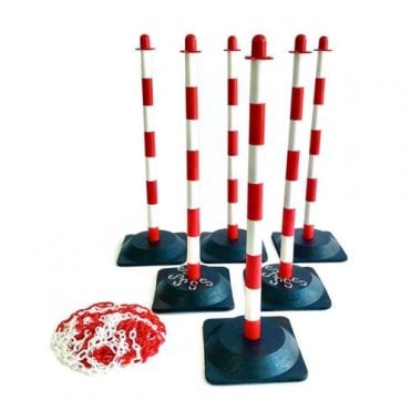 Barrier Chain and 6 Post Kit RED AND WHITE