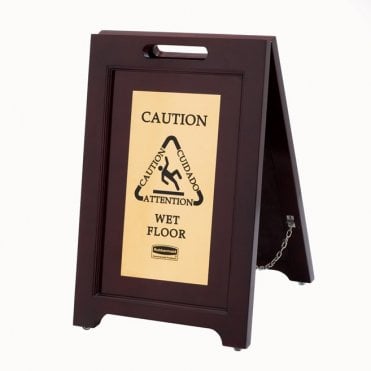 Executive Wooden Multilingual Caution Sign 2-Sided